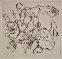 Josef Wetzl - Kunstreiten - 1986 - Radierung auf Büttenpapier