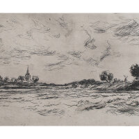 Hans Dietmann - Landschaft mit kleiner Kirche - undatiert...