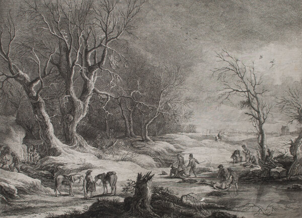 Catherine Elizabeth Lempereur nach Philips Wouwermans - La Forest Dangereuse - undatiert - Radierung auf Büttenpapier