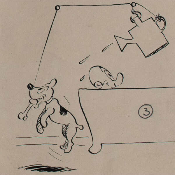Max Otto - Stups bastelt sich ein Brausebad - ca. 1935 - Tinte, Tusche