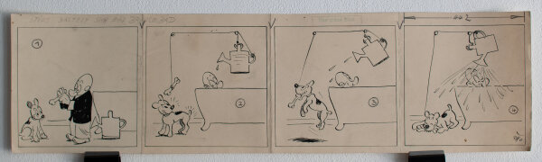 Max Otto - Stups bastelt sich ein Brausebad - ca. 1935 - Tinte, Tusche