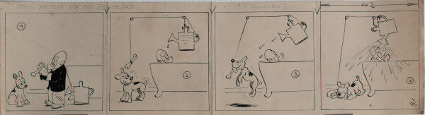 Max Otto - Stups bastelt sich ein Brausebad - ca. 1935 - Tinte, Tusche