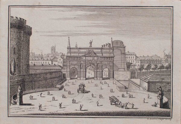 Gérard-Jean Baptiste Scotin Major - Paris, Stadttor - undatiert - Kupferstich