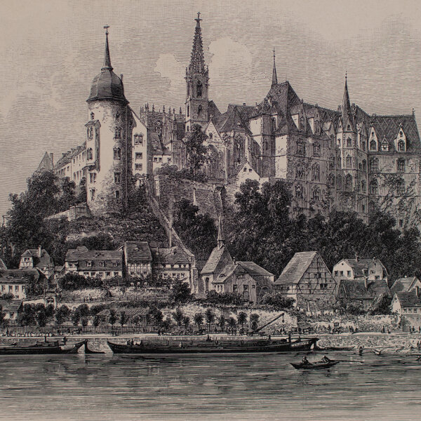 unbekannt - Albrechtsburg und Meissen - undatiert - Lithografie