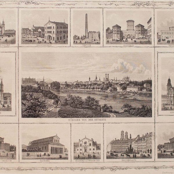Carl Gunkel - München II - 1850 - Stahlstich
