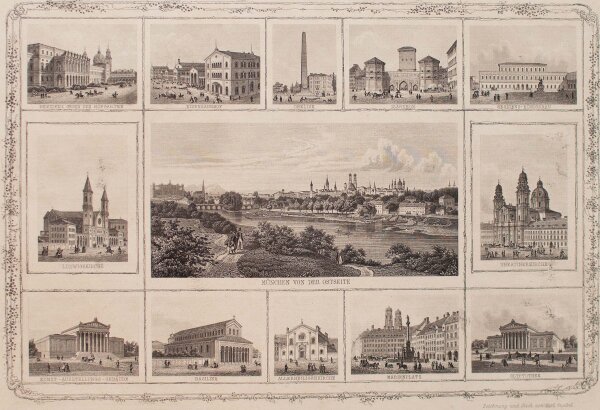 Carl Gunkel - München II - 1850 - Stahlstich