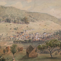 Eugen Peipers - Bad Wildbad im Schwarzwald - 1871 - Aquarell