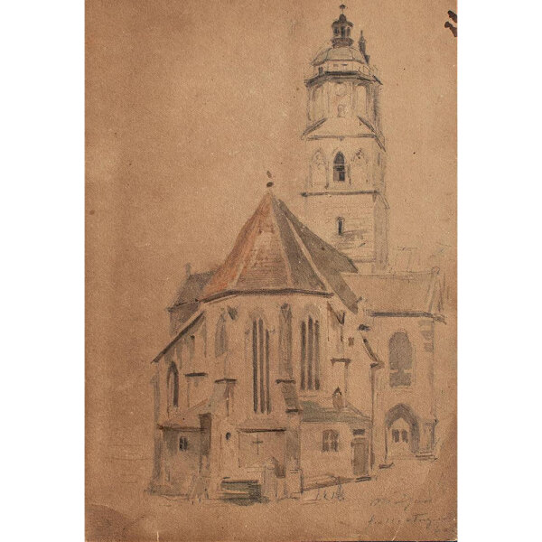 unbekannt - Frauenkirche, Meißen - undatiert - Tuschezeichnung