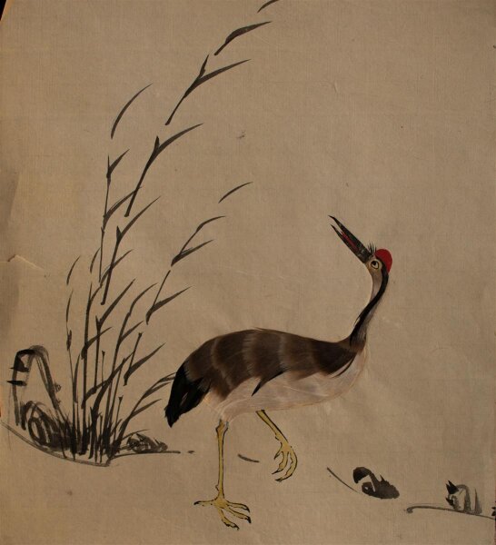 unbekannt - Japanische Rotkranich - o.J. - Collage