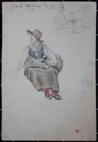 unbekannt - Frauenbildnis in Tracht - 1832 - Aquarell