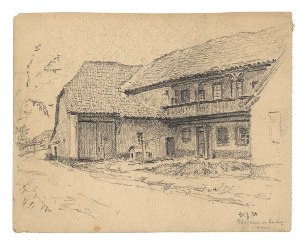 Wilhelm Danz - Fährhaus - 1920 - Bleistiftzeichnung