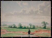 A. Peters - Einsamer Wanderer - 1863 - Aquarell