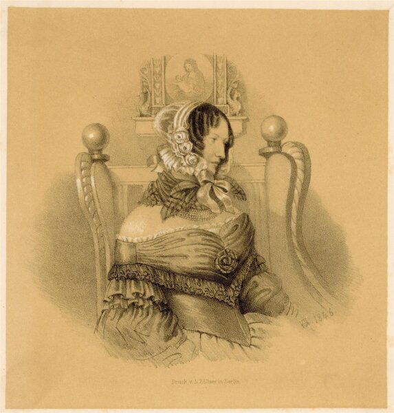 unbekannt - Frauenporträt - 1846, Lithografie