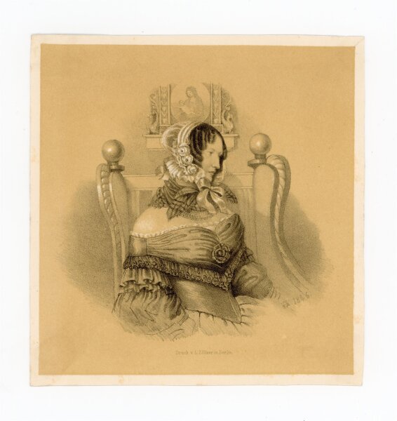 unbekannt - Frauenporträt - 1846, Lithografie