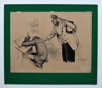 Paul Wendling - Am Arbeitsplatz - 1894 - Federzeichnung