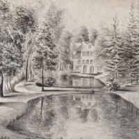 unbekannt - Herrenhaus - undatiert - Tuschezeichnung