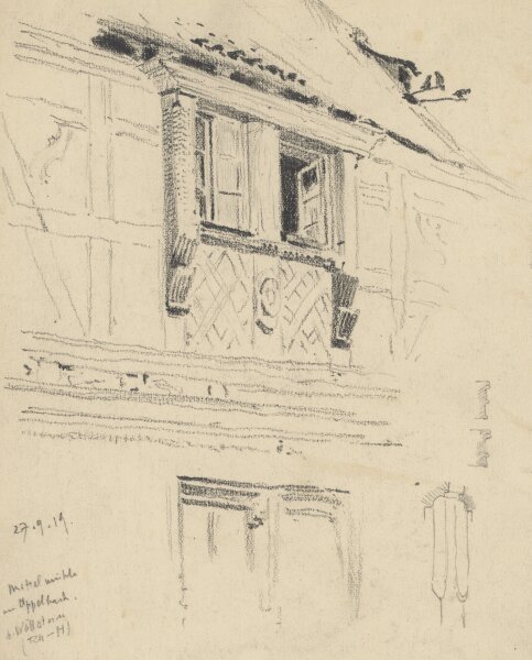 Wilhelm Danz - Mittelmühle, Wohnhaus - 1919 - Bleistiftzeichnung