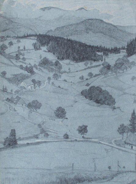Wilhelm Danz - Saalberg - 1908 - Bleistiftzeichnung