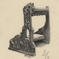 B. Schorr - Kniebank - 1904 - Federzeichnung