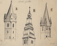 unbekannt - Kirchtürme - undatiert - Federzeichnung