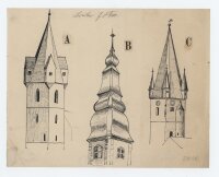 unbekannt - Kirchtürme - undatiert - Federzeichnung