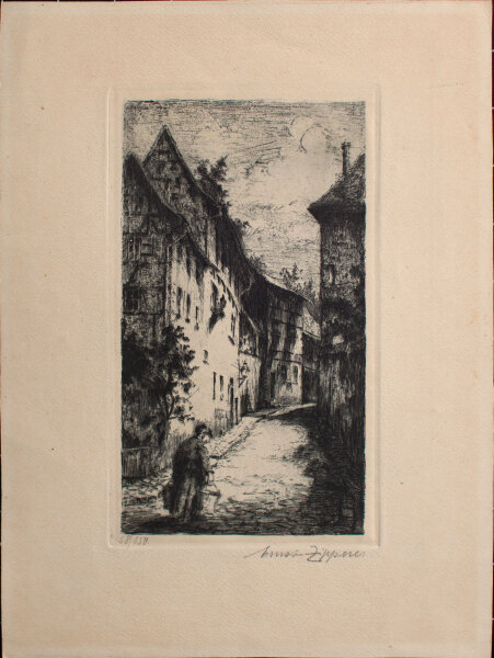 Ernst Zipperer - Straßenszene - vor 1921 - Radierung