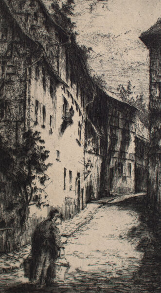 Ernst Zipperer - Straßenszene - vor 1921 - Radierung