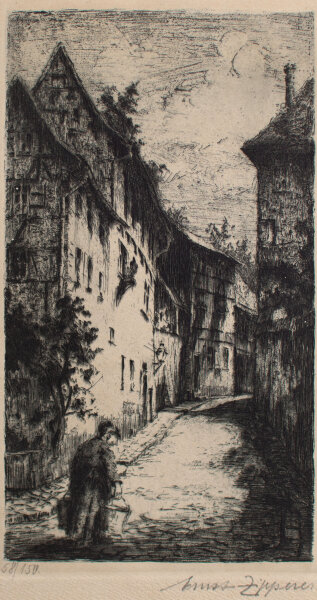 Ernst Zipperer - Straßenszene - vor 1921 - Radierung