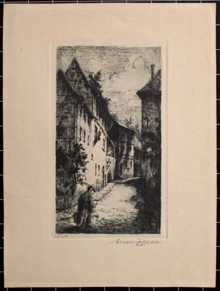 Ernst Zipperer - Straßenszene - vor 1921 - Radierung
