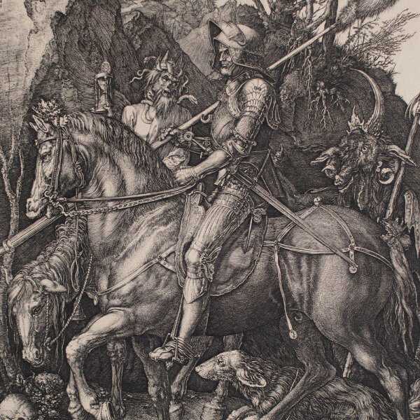 Albrecht Dürer nach - Ritter, Tod und Teufel - 1513 - Kupferstich