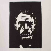 Leonhard Wachter - Bildnis Neo Rauch - 2020 - Linolschnitt