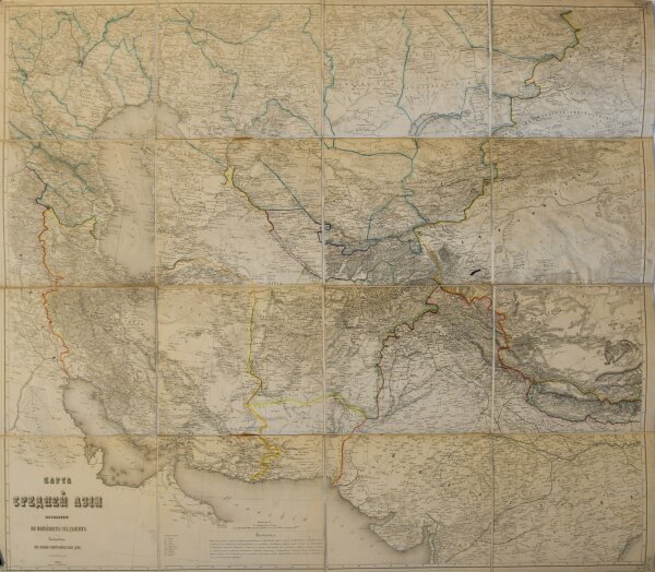 Korps der Militärtopographen des Russischen Reiches/ 
Корпус военных топографов Российской императорской армии - Topografische Karte vom Kaukasus, europäischen und asiatischen Teilen Russlands - 1879 - Lithografie