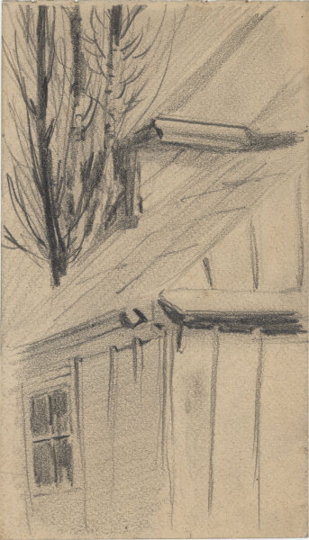 Unbekannt - Hausfassade - um 1900 - Bleistift
