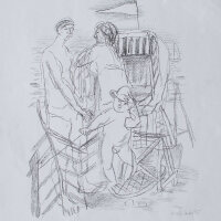 Wulff Sailer - Am Strand - 1975 - Lithographie