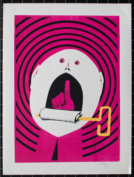 Henryk Berg - Satirische Darstellung - 1978 - Farbserigraphie