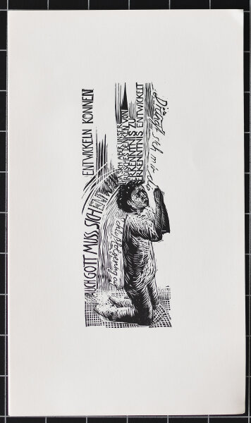 Eduard Albrecht-Hagen - Richtstatt - Tschingis Aitmatow - 1989 - Holzschnitt