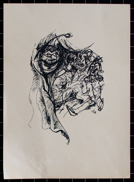 Egmont Schaefer - Puppenspieler - 1976 - Serigraphie