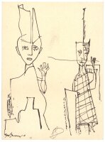 Dieter Goltzsche - Figuren (Postkarte) - 2008 - Zinkographie