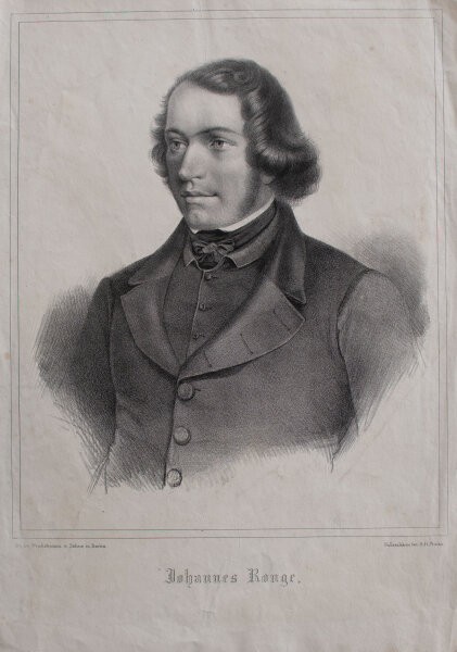 August Heinrich Plinke - Bildnis Johannes Ronge - undatiert - Lithografie