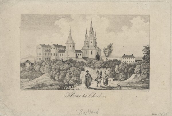 A. Winkler - Kloster bei Charkow - um 1830 - Kupferstich