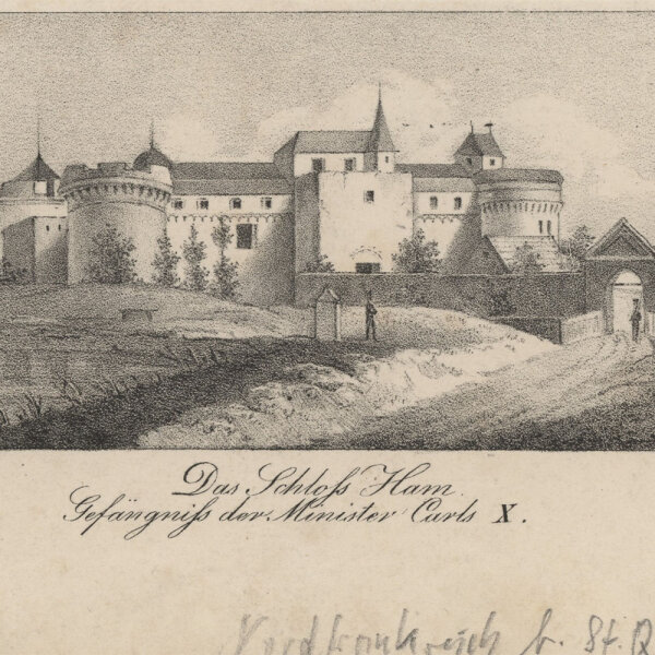 A. Kneisel nach C. Brandt - Wolfdietrich Berghaus nächst der Ausfahrt - um 1850 - Lithografie