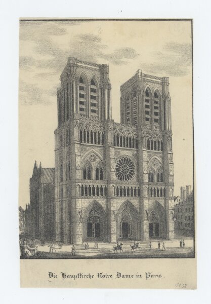 unbekannt - Die Hauptkirche Notre Dame in Paris - undatiert - Lithografie