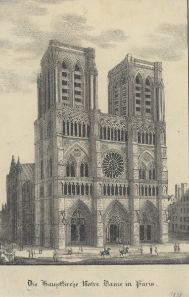 unbekannt - Die Hauptkirche Notre Dame in Paris - undatiert - Lithografie