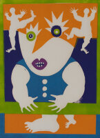 Wolfgang Jörg - Figur - 1980er - Linolschnitt