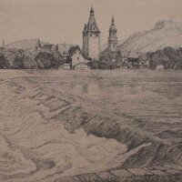 unbekannt - Stadt am Fluß - 1922 - Radierung