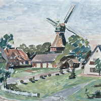 Sonja Wüsten - Landschaft mit Bauerngehöft -...