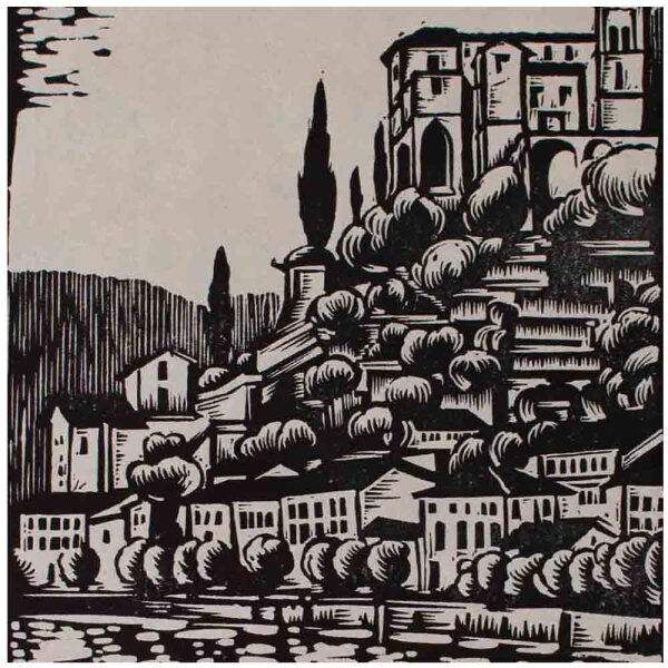 A. Zinser? - Ortsansicht - undatiert - Linolschnitt