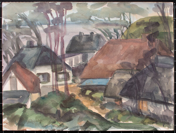 H. Petrick - Fischerdorf Vitt, Rügen - 1989 - Aquarell