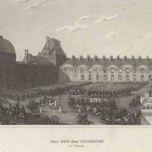 Ad. Rottmann - Der Hof der Tuilerien in Paris - undatiert - Stahlstich