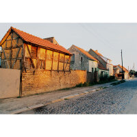 Gisela Franke - Dorfstraße mit Fachwerkhaus -...
